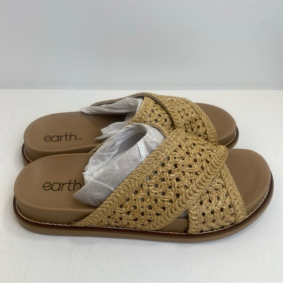 New Earth Women’s Flurry Woven Crisscross Flat Sandals Cushioned Insole SZ 8.5 M - Picture 4 of 15